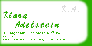 klara adelstein business card